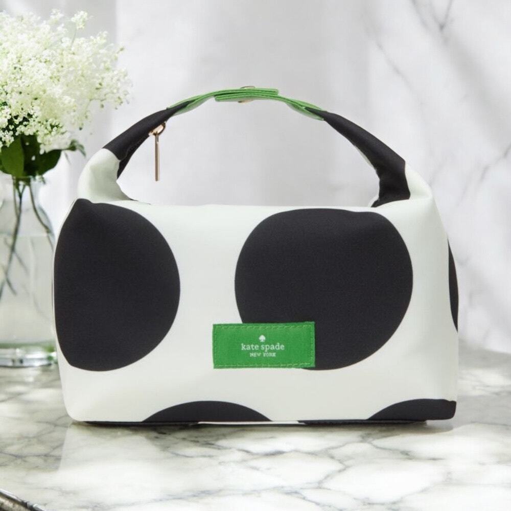 Kate Spade White & Black Dot Cosmetic Pouch